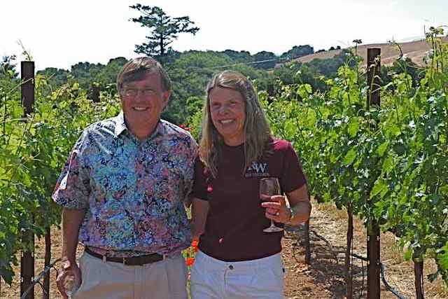 Noel and Bill in the vineyard